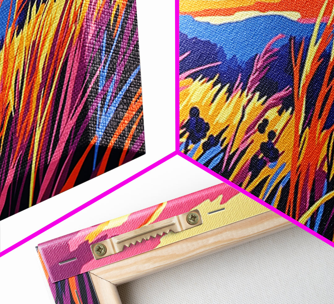 Autumn Field Landscape, fall wall art, panoramic painting, extra wide art, rustic wall art, farmhouse art, canvas print