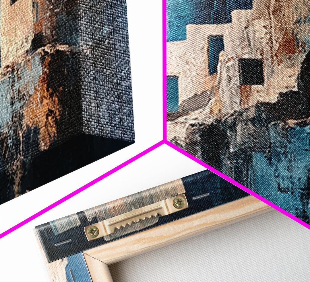 Adobe House, Southwest Wall Art, Boho Art, Wabi Sabi Art, Rustic Decor, Extra Wide Art, Bright Home Decor, Framed Canvas Print