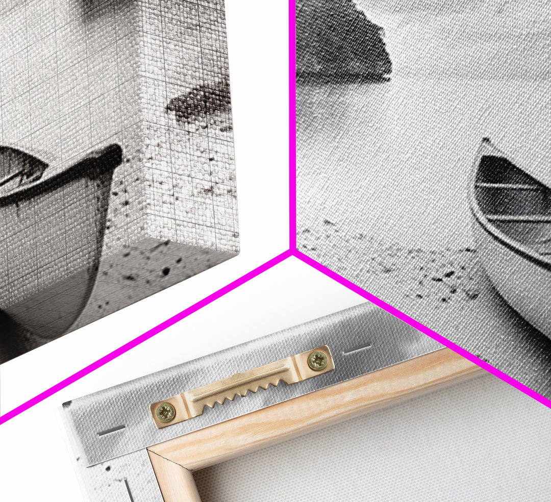 Rowboat, Seascape Painting, Nautical Wall Art, Extra Wide Art, Rustic Wall Art, Coastal Painting, Minimalist Art, Framed Canvas Print