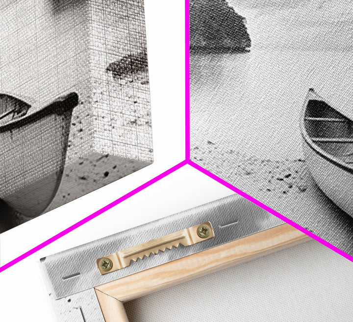 Rowboat, Seascape Painting, Nautical Wall Art, Extra Wide Art, Rustic Wall Art, Coastal Painting, Minimalist Art, Framed Canvas Print