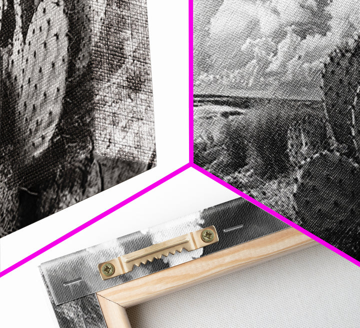 Desert Landscape, Joshua tree art, rustic decor, botanical prints, scenic view, panoramic art, southwest wall art, Canvas Print