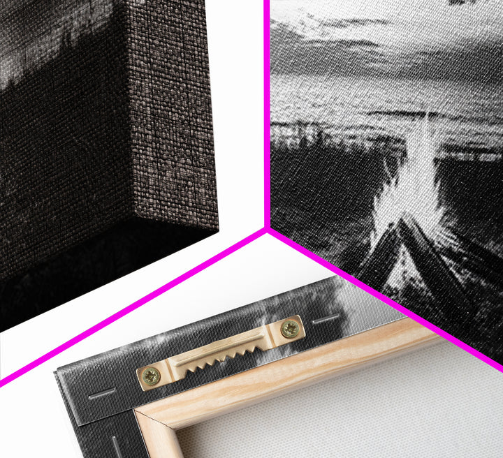 Beach Bonfire, coastal decor, nautical wall art, seascape painting, moody art, rustic wall art, dark romance painting, Canvas Print