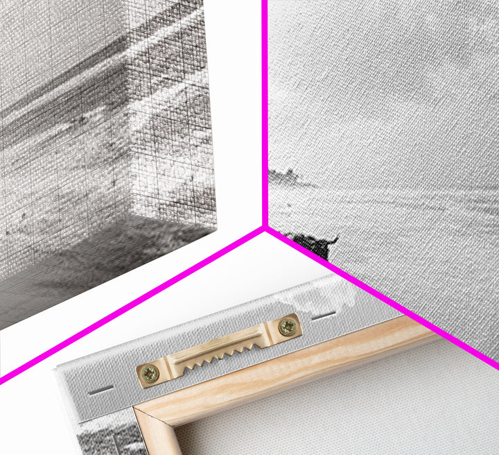 Cattle on beach, coastal cowgirl wall art, rustic decor, farmhouse art, landscape painting, panoramic painting, extra wide art, framed canvas print