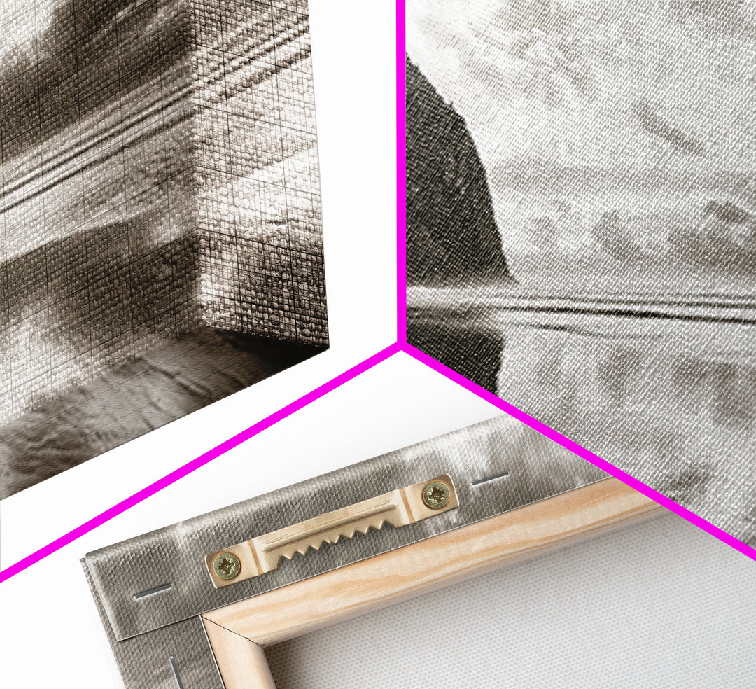 Coastal, seascape, moody art, ocean view, nautical wall art, panoramic painting, extra wide art, above bed wall art, framed canvas print