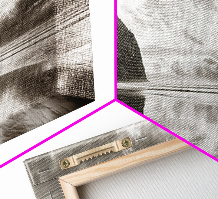 Coastal, seascape, moody art, ocean view, nautical wall art, panoramic painting, extra wide art, above bed wall art, framed canvas print