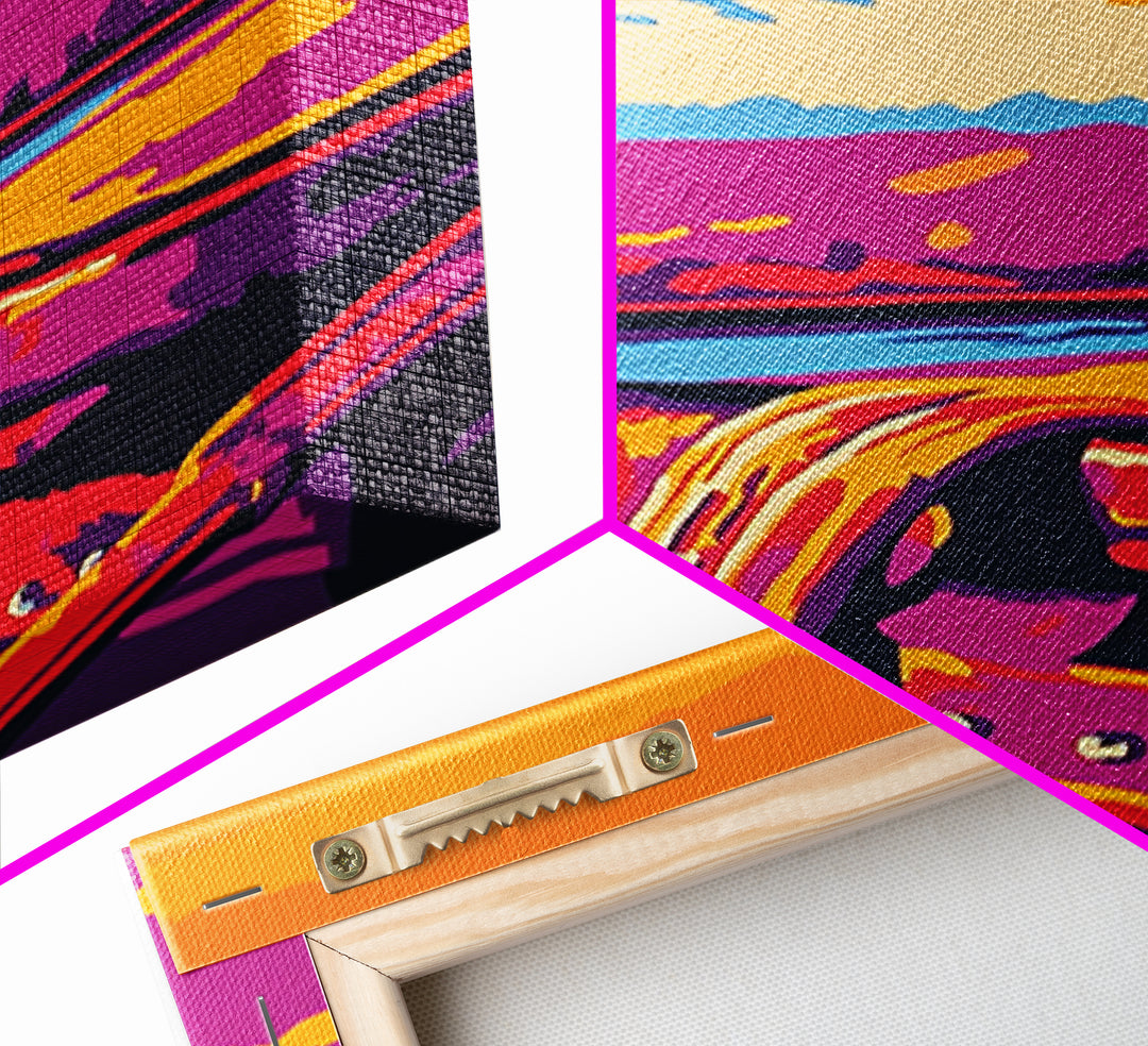 Desert Saddle, southwest wall art, rustic wall art, colorful western art, Joshua tree art, extra wide art, framed canvas print