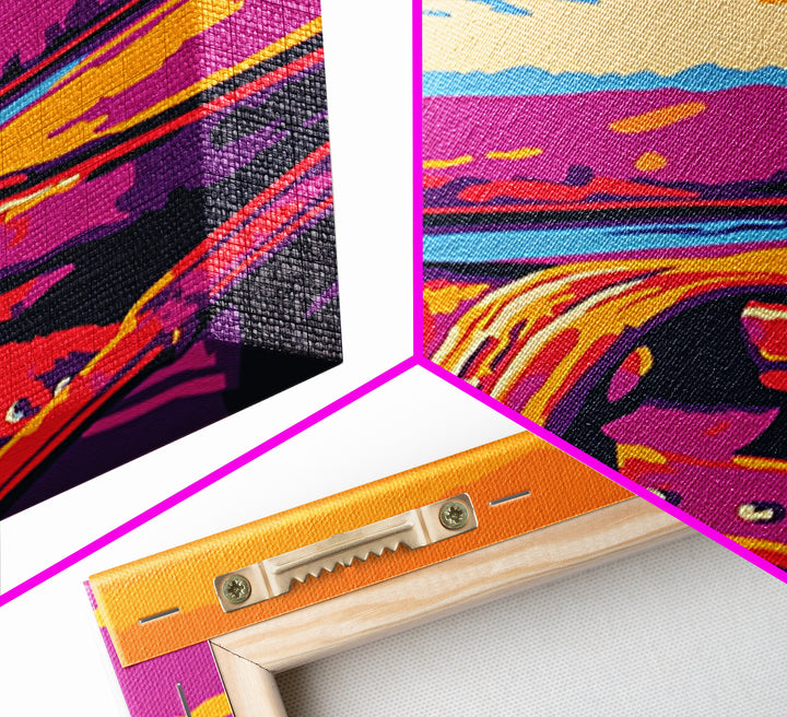 Desert Saddle, southwest wall art, rustic wall art, colorful western art, Joshua tree art, extra wide art, framed canvas print