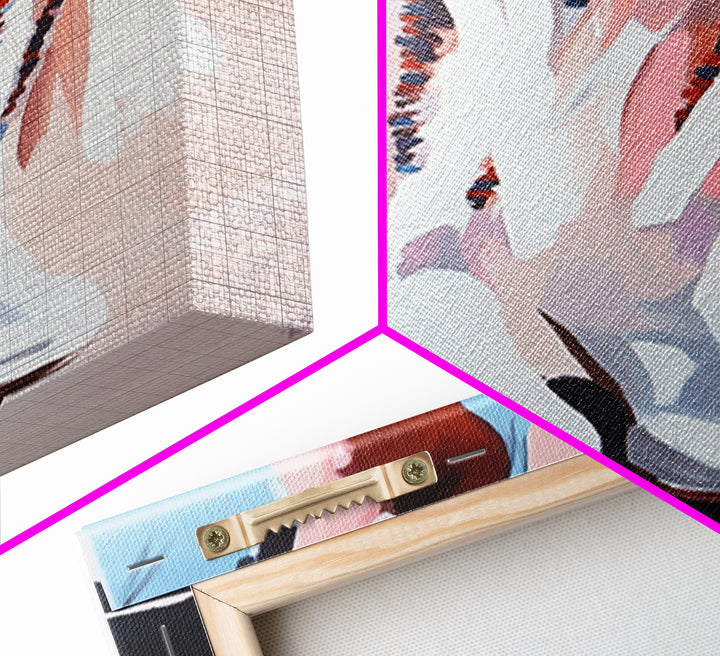 Cowgirl Boots, western art, coastal cowgirl wall art, rustic decor, pink abstract art, minimalist art, framed canvas print