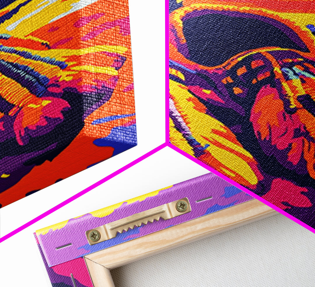 Beaded Moccasins Art, Southwest Wall Art, Pink Orange Wall Art, Boho Western Art, Framed Canvas Print, Rustic Home Decor