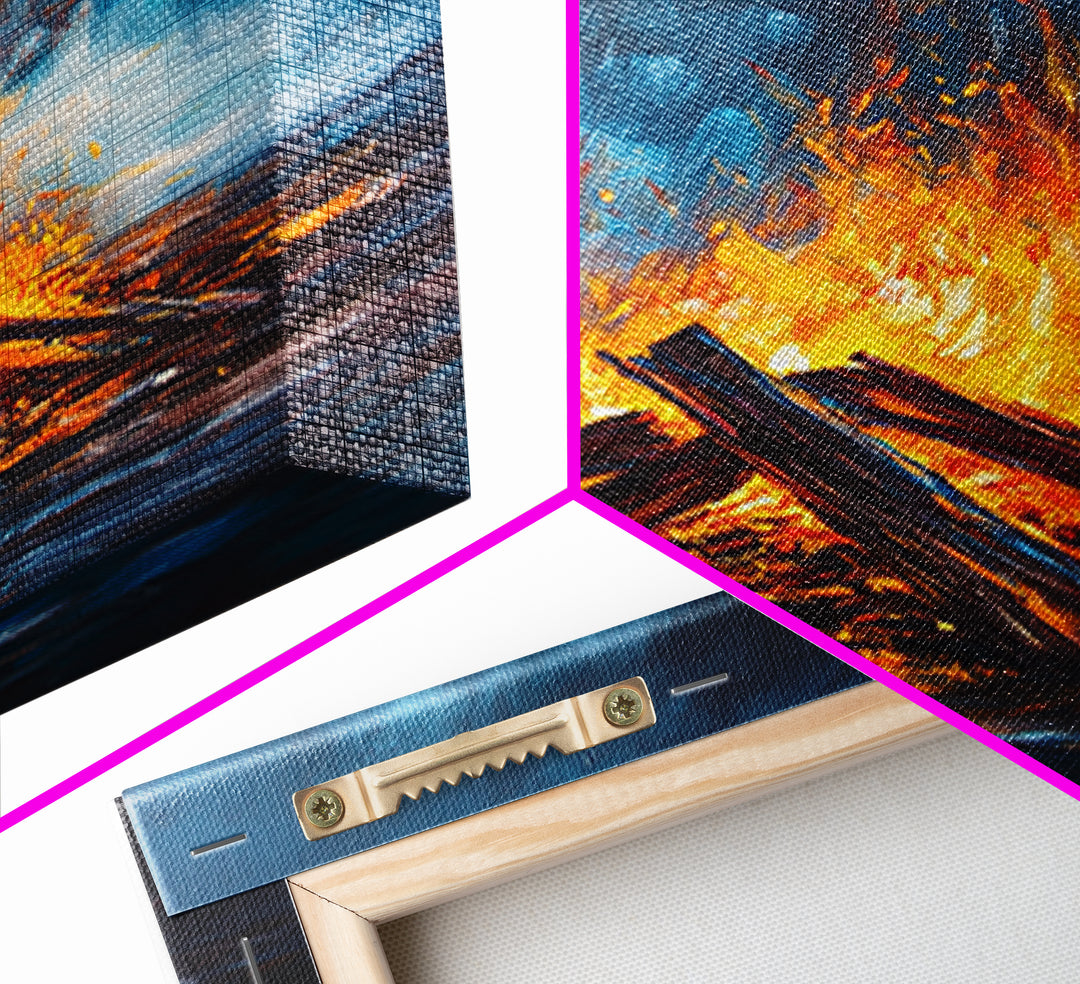 Bonfire Night, Moody Art, Rustic Decor, Canvas Print, Fire Art, Dark Romance Painting, Fall Wall Art, Cozy Living Room Art, Gift Idea