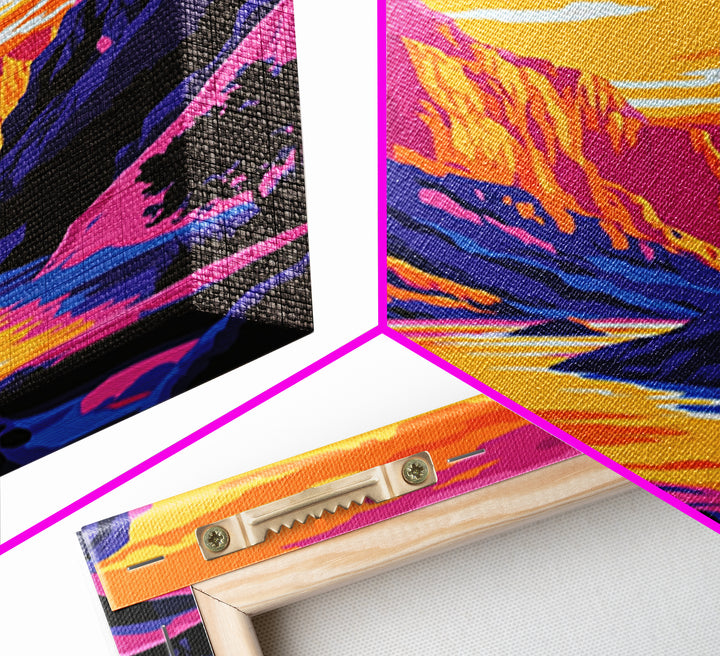 Canyon Sunset, Landscape Painting, Pink Orange Wall Art, Canvas Print, Southwest Wall Art, Nature Wall Art, Rustic Art, Gift Idea