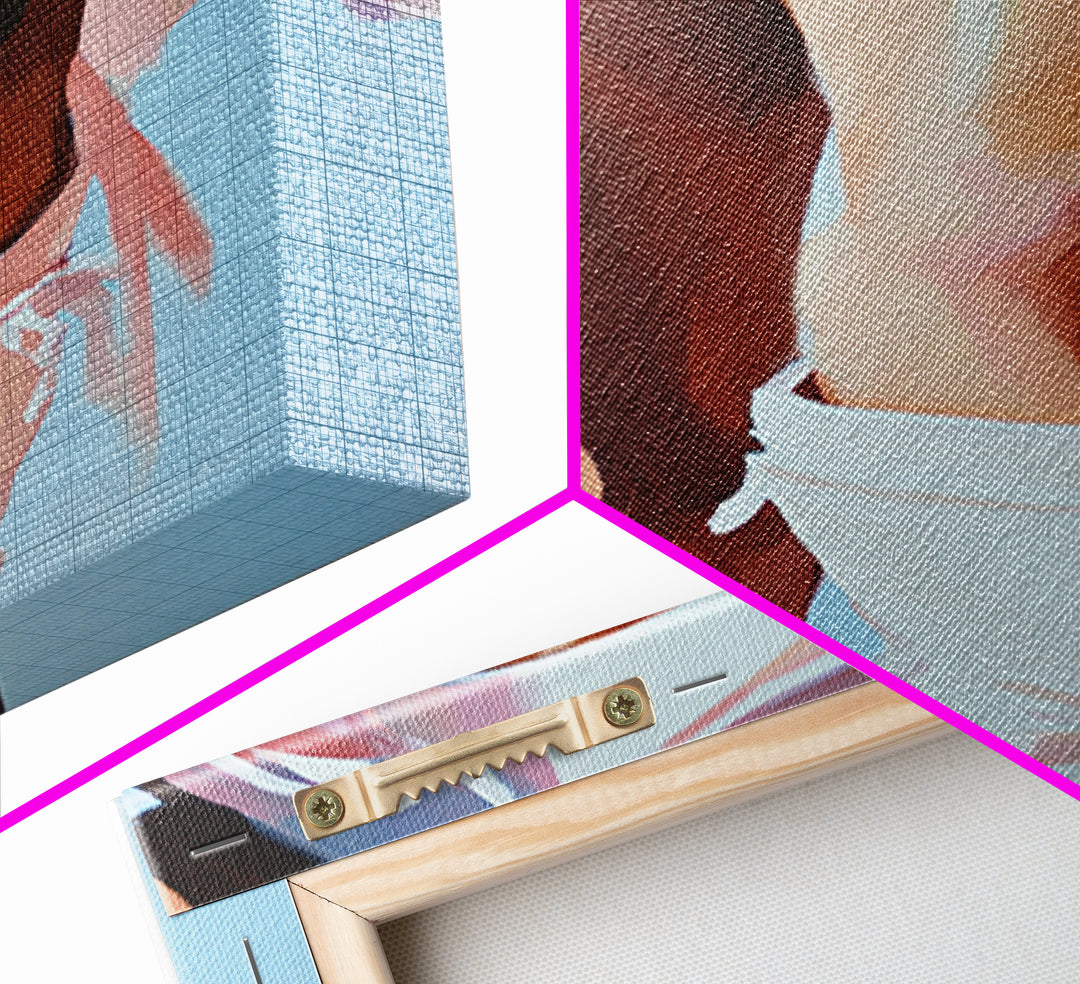 Cowgirl Boots, black cowgirl painting, coastal cowgirl wall art, rustic decor, light pink wall art, western aesthetic, Framed Canvas Print