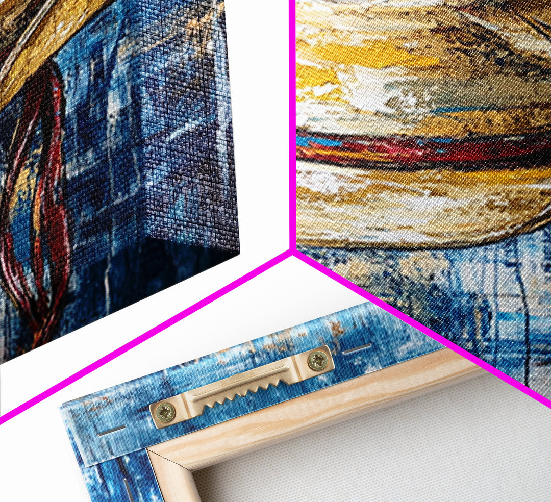 Cowboy Hat, Western Decor, Rustic Wall Art, Coastal Cowgirl Wall Art, Canvas Print, Gift Idea For Him, Farmhouse Art, Bedroom Art