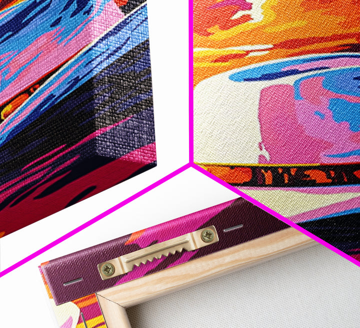 Cowboy Hat, Sunset Art, Rustic Wall Art, Pink Orange Wall Art, Canvas Print, Western Decor, Farmhouse Art, Above Couch Art