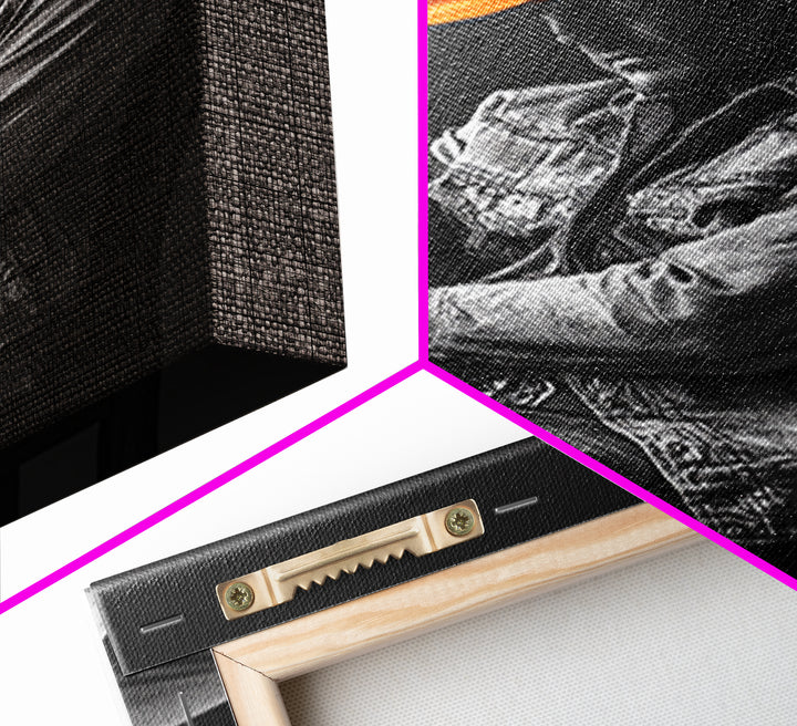 Cowboy portrait, rustic art, western style, framed canvas print, country decor, cowboy hat, moody photography, black and white wall art