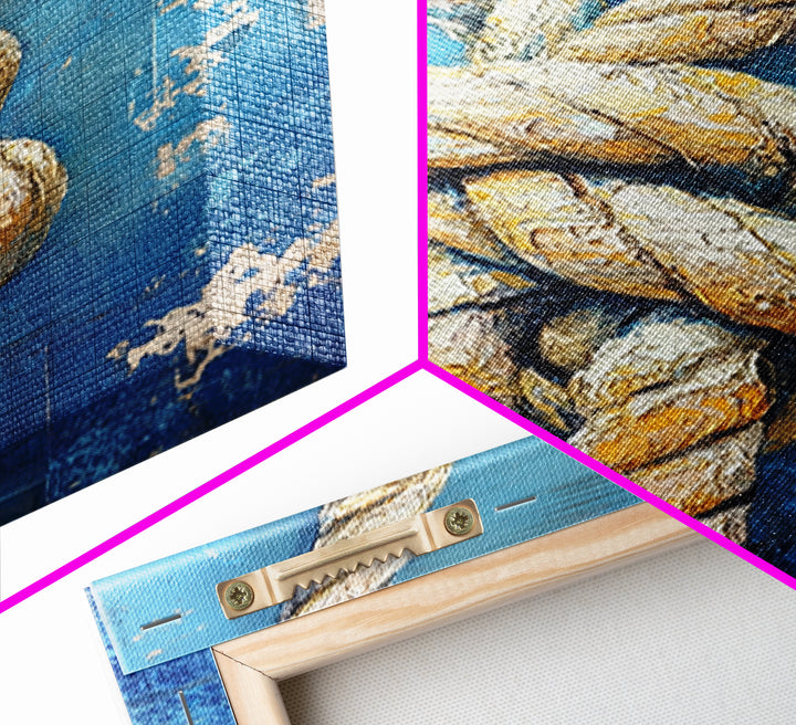 Nautical Knot, Coastal Wall Art, Framed Canvas Print, nautical decor, rustic art, textured painting, nautical painting, coastal cowgirl wall art