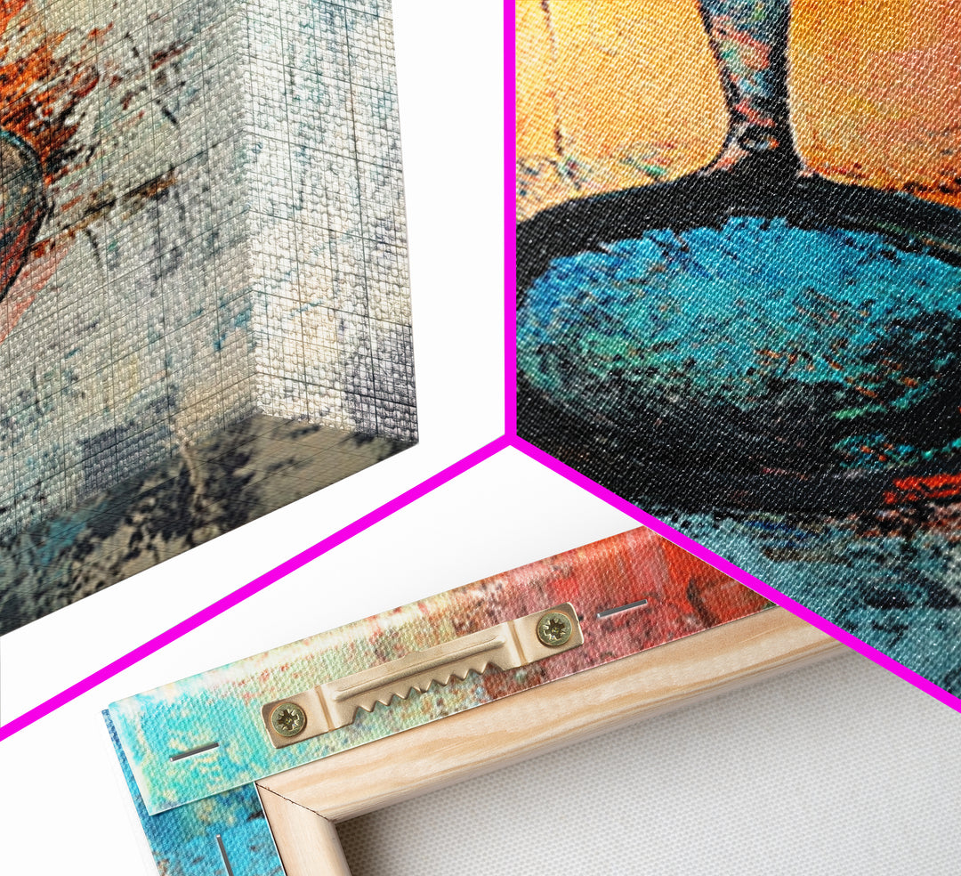 Abstract Frying Pan, kitchen art, food review kitchen art, rustic decor, geometric wall art, coffee wall art, Canvas Print