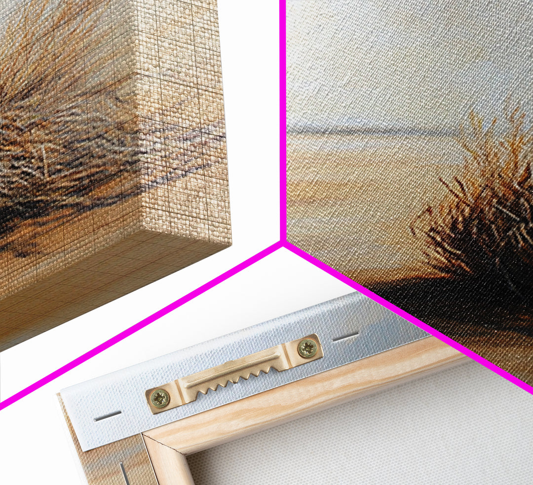 Desert Tumbleweed, southwest wall art, wabi sabi art, minimalist art, rustic decor, moody art, landscape painting, Canvas Print