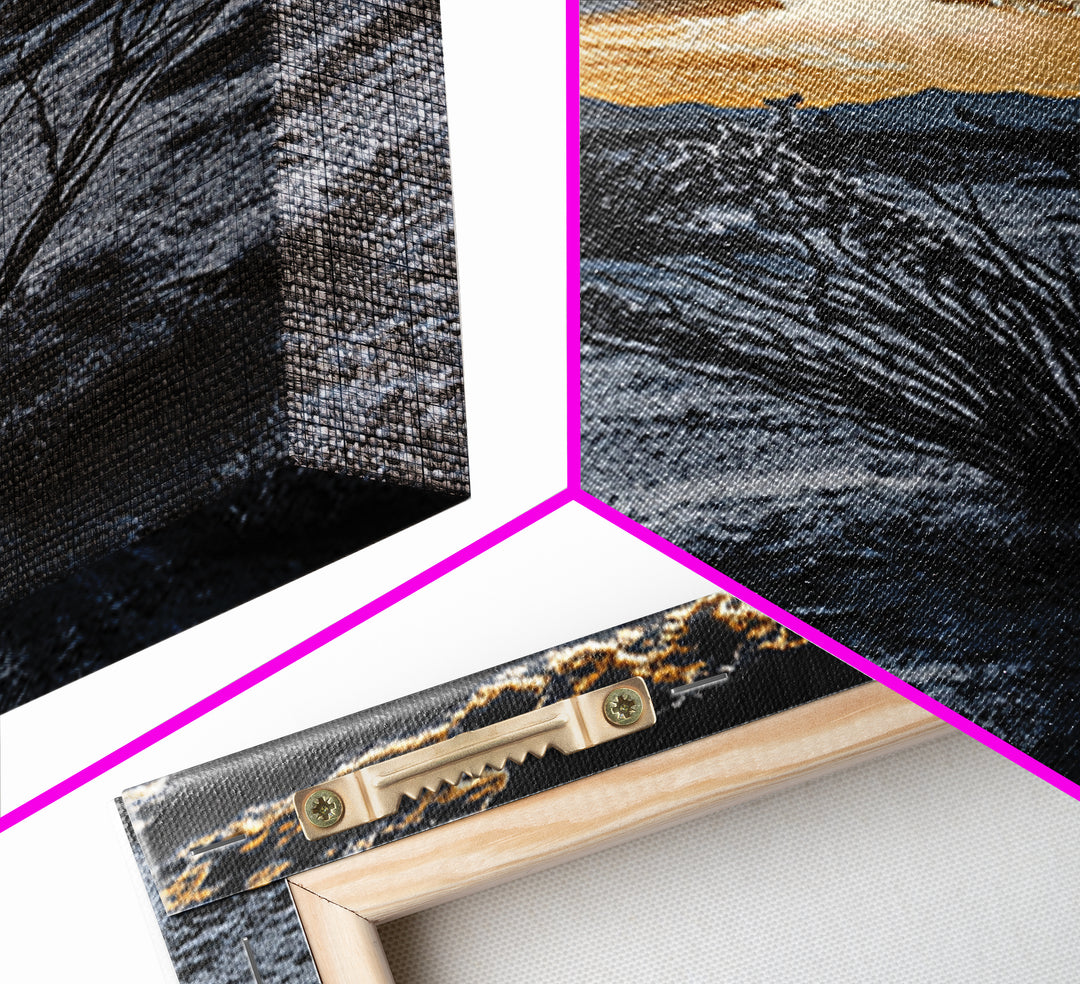 Desert Sunset, Joshua Tree Art, Moody Art, Southwest Wall Art, Landscape Painting, Rustic Art, Framed Canvas Print, Gift Idea