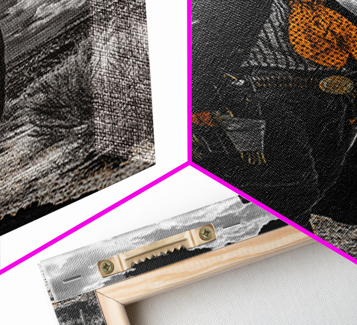 Cowboy Art, Western Wall Art, Black Cowgirl Painting, Southwest Decor, Moody Art, Rustic Home Decor, Framed Canvas Print, Gift Idea