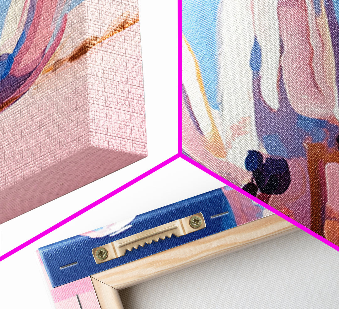 Abstract Cactus, Pastel Desert, Minimalist Landscape, Southwest Wall Art, Canvas Print, Vertical Wall Art, Boho Art, Light Pink Wall Art