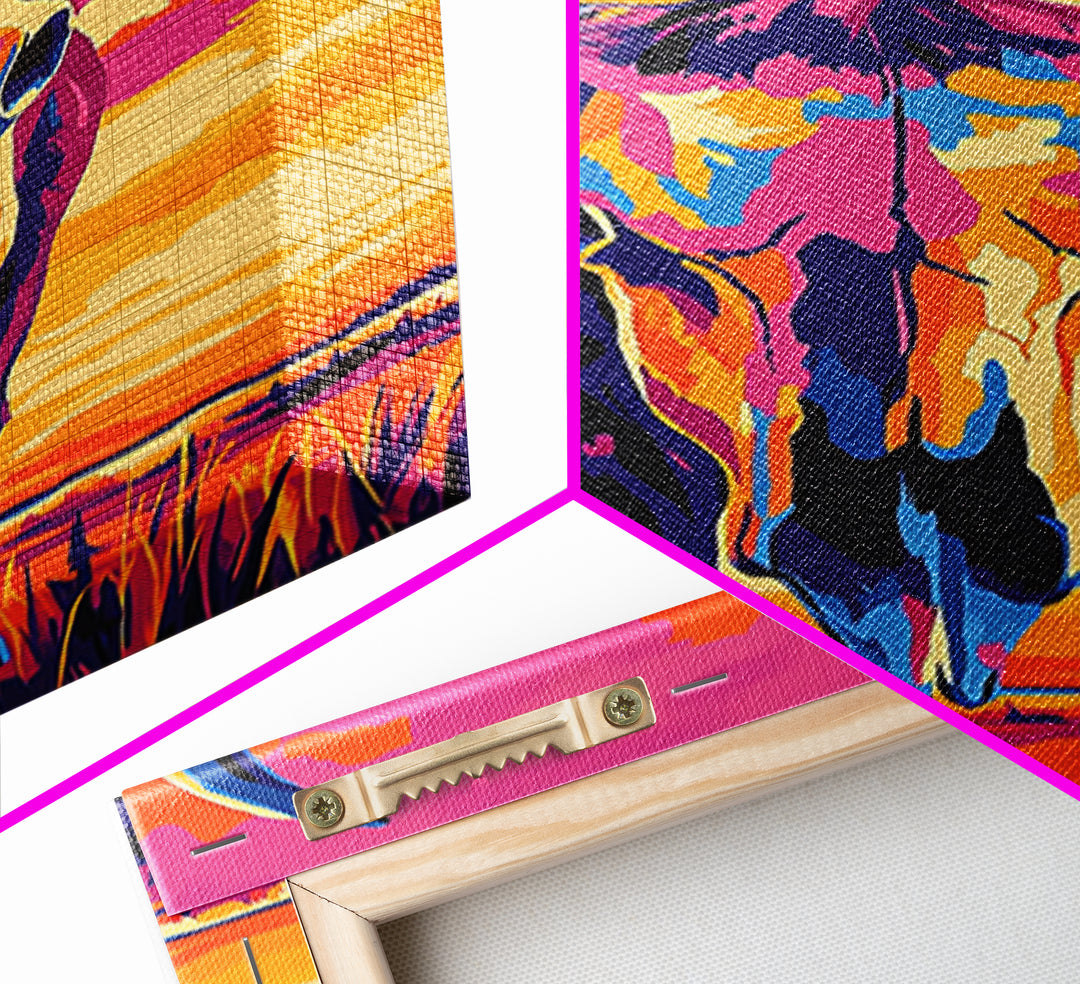 Bull Skull Art, Teal Wall Art, Rustic Wall Art, Framed Canvas Print, Moody Art, Boho Aesthetic, Extra Wide Art, Southwest Decor, Gift Idea