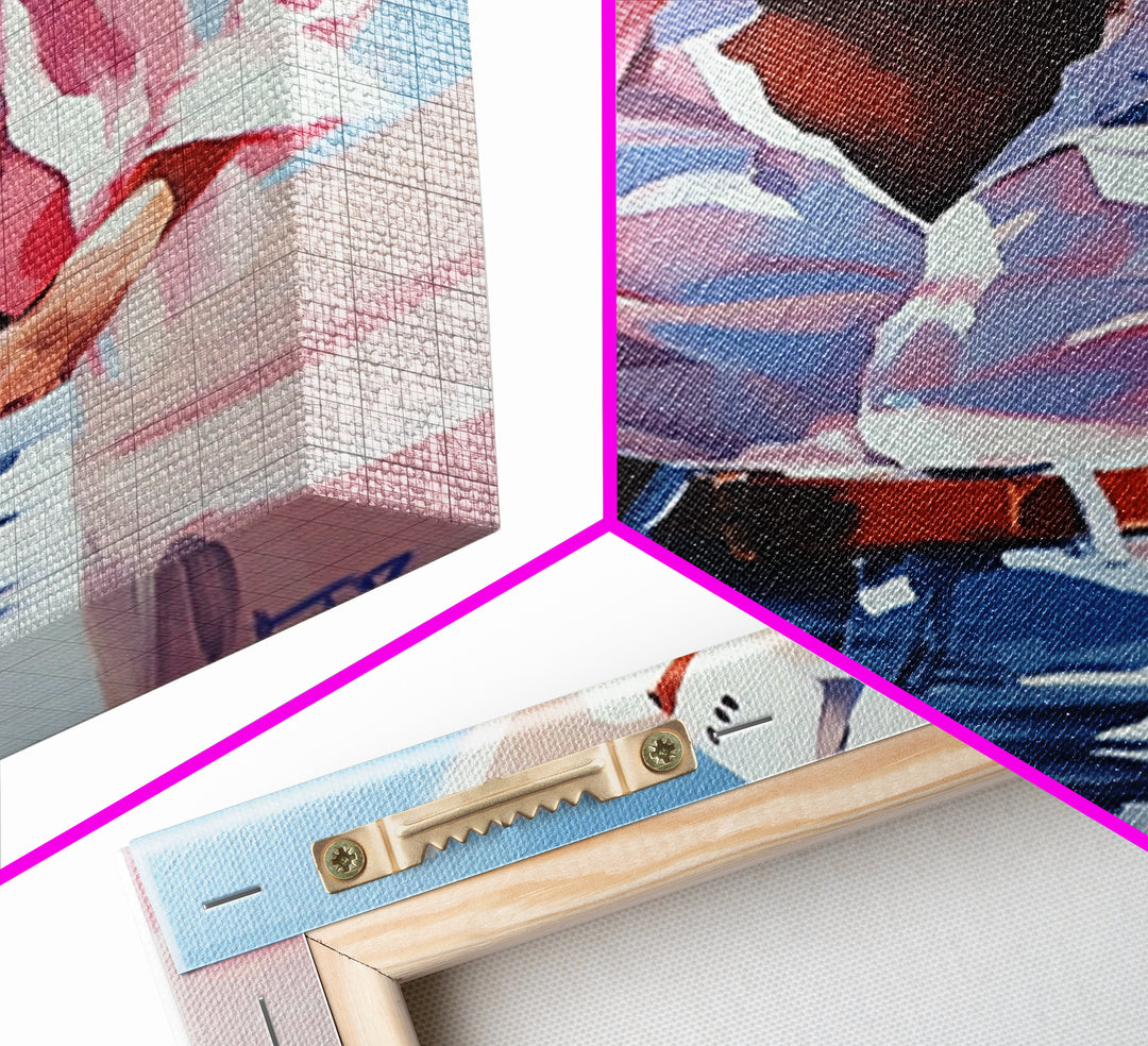 Cowgirl Painting, Coastal Cowgirl Wall Art, Western Decor, Framed Canvas Print, Rustic Aesthetic, Light Pink Wall Art, Gift Idea