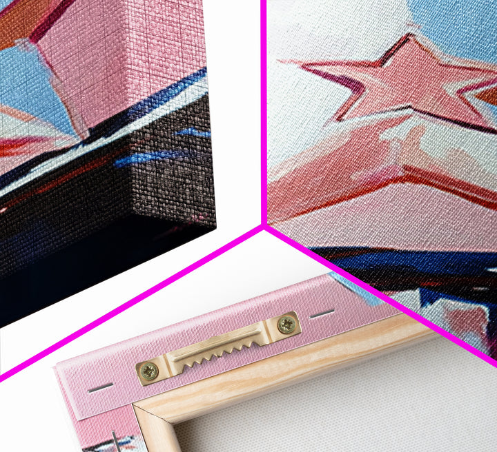 Pastel Star Painting, Light Pink Wall Art, Abstract Star Art, Whimsical Art, Matisse Wall Art, Canvas Print, Minimalist Art, Bedroom Art