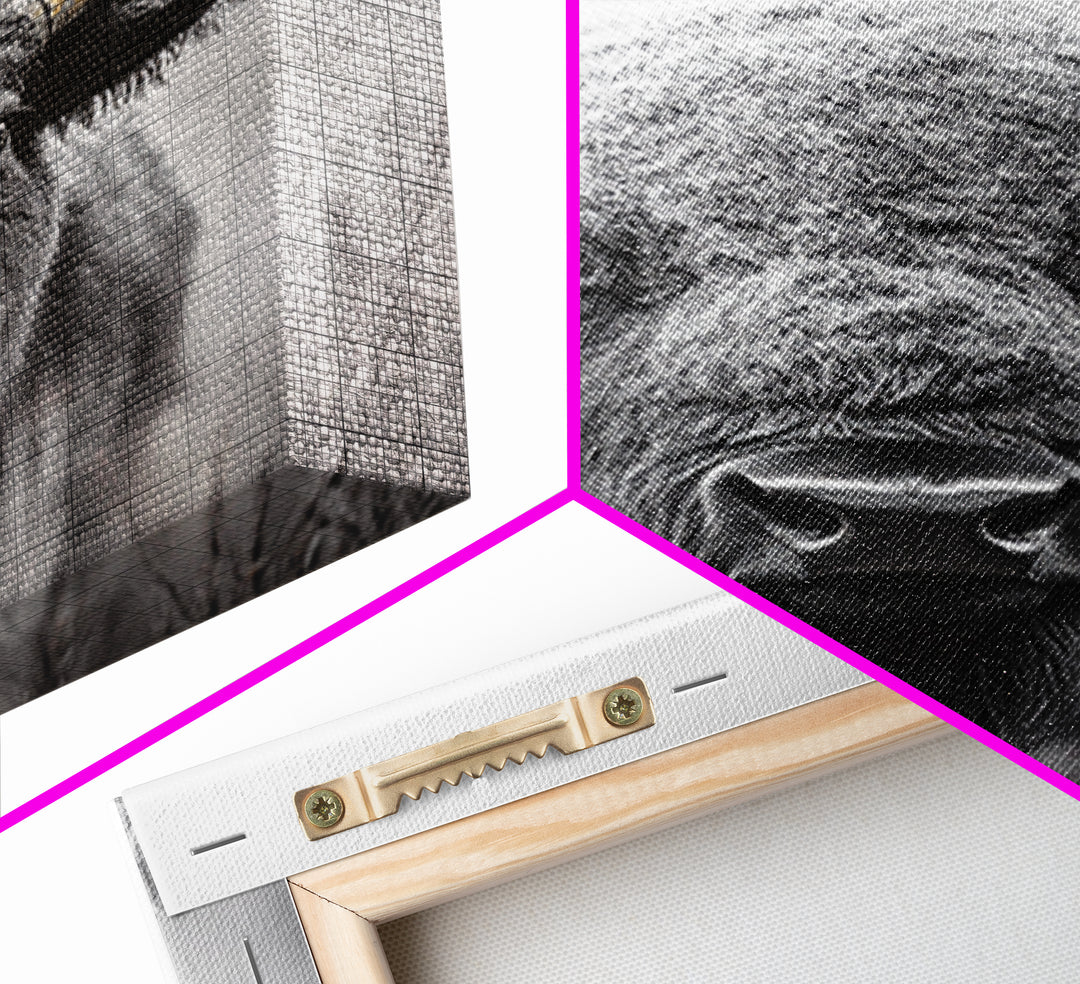 Bison, buffalo art, wildlife painting, framed canvas print, rustic decor, western wall art, moody nature, farmhouse animal art, southwest