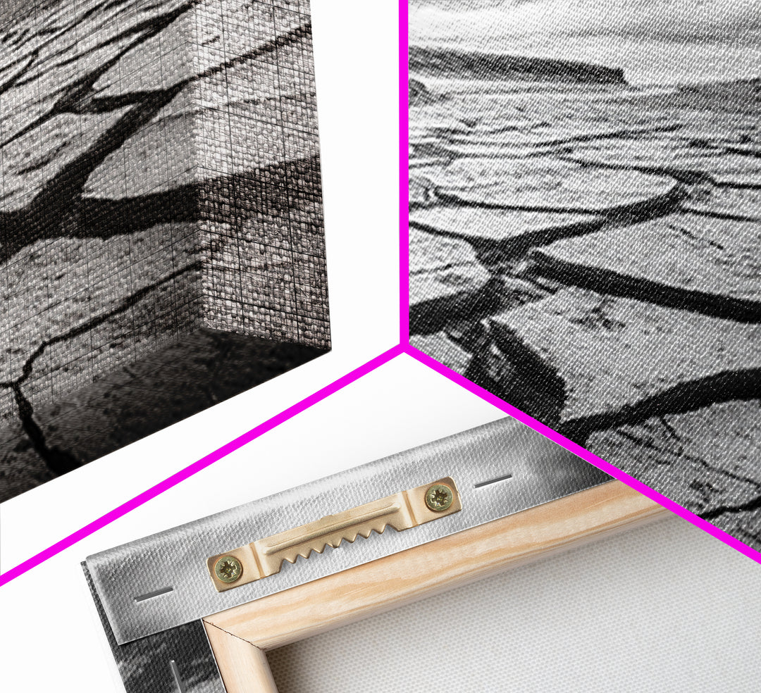 Cracked Earth, landscape painting, moody art, southwest wall art, wabi sabi art, extra wide art, framed canvas print, horizontal wall art