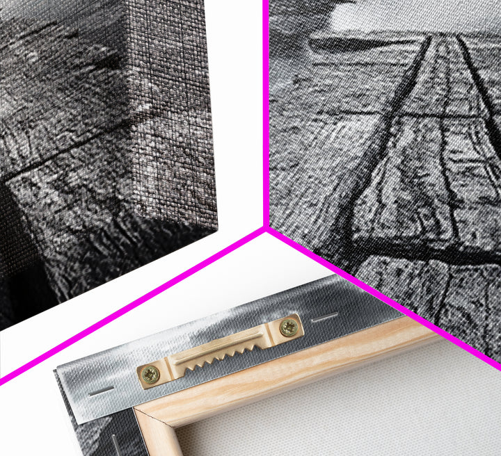 Cliffside view, nautical decor, rustic photography, seascape painting, wabi sabi art, black and white art, canvas print, above sofa art