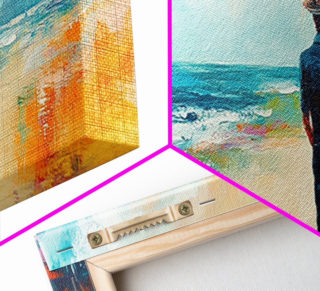 Coastal Wanderer, ocean painting, seascape painting, beach decor, nautical wall art, panoramic art, coastal landscape art, framed canvas print