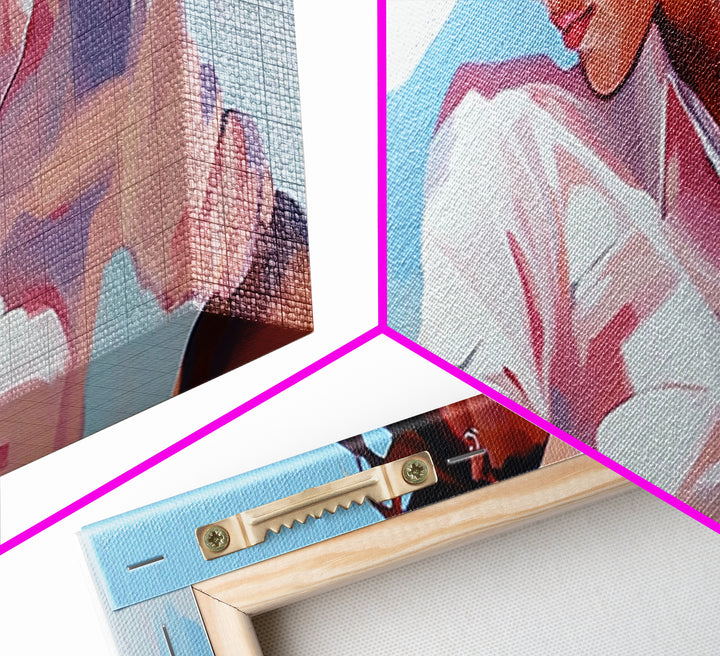 Cowgirl Art Print, Light Pink Wall Art, Southwest Wall Art, Canvas Print, Rustic Decor, Minimalist Art, Living Room Art