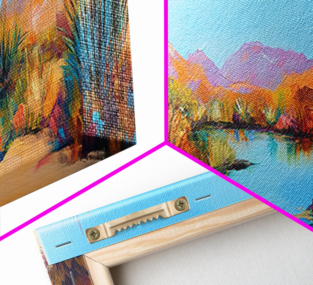 Coastal Landscape Art, Framed Canvas Print, Extra Wide Art, Lake Tahoe Art, Living Room Art, Panoramic Painting, Rustic Decor, Above Sofa Art