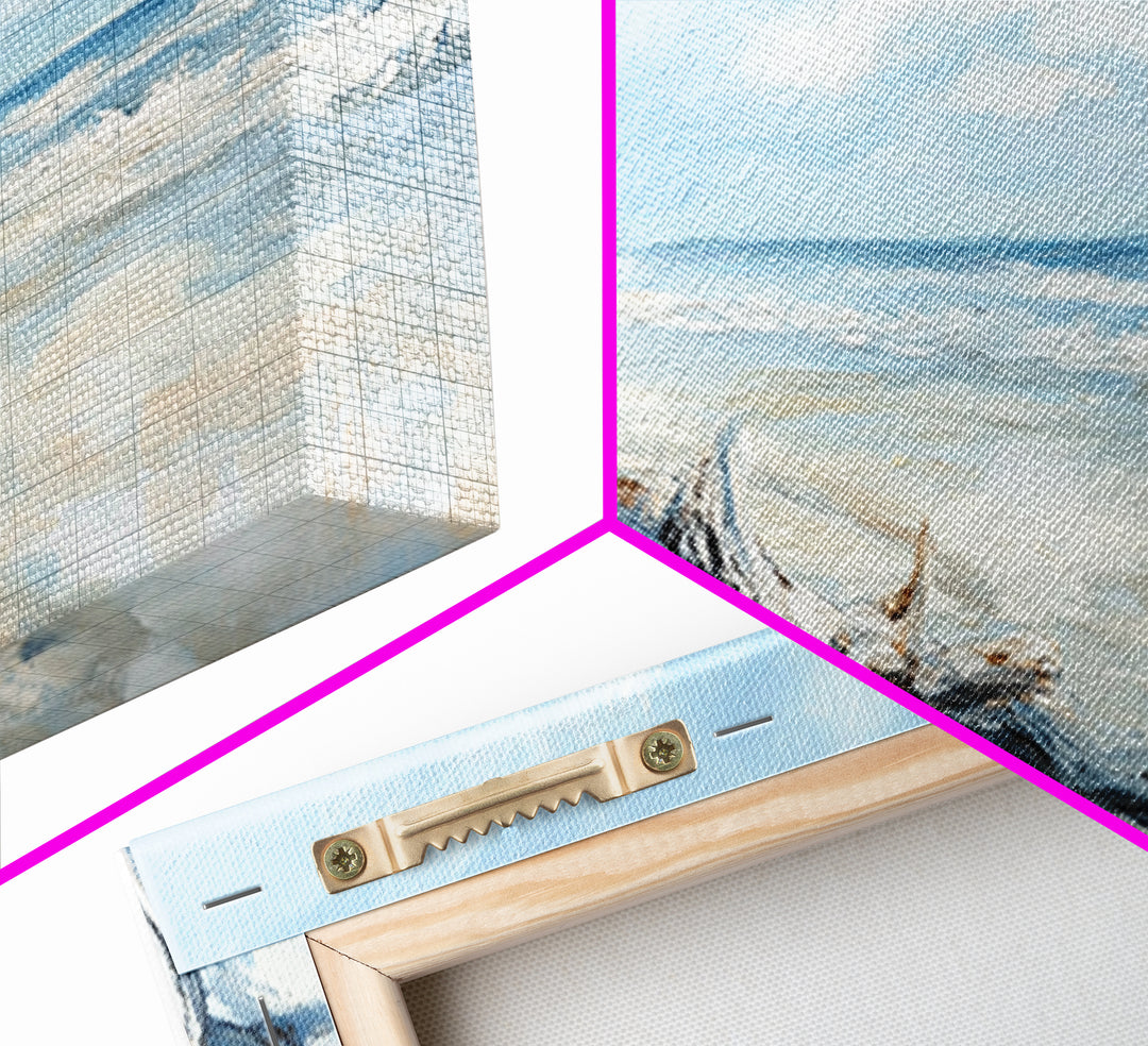 Coastal Decor, Framed Canvas Print, Nautical Painting, Seascape Painting, Rustic Wall Art, Extra Wide Art, Living Room Art, Above Couch Art