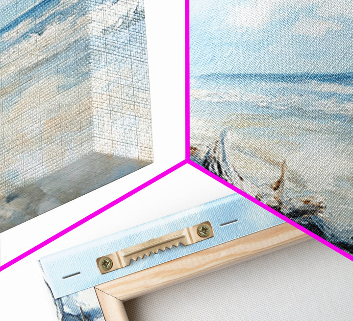 Coastal Decor, Framed Canvas Print, Nautical Painting, Seascape Painting, Rustic Wall Art, Extra Wide Art, Living Room Art, Above Couch Art