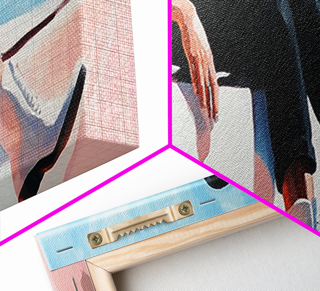 Coastal cowgirl, beach aesthetic, nautical decor, minimalist art, pastel painting, extra wide art, framed canvas print, surf wall art