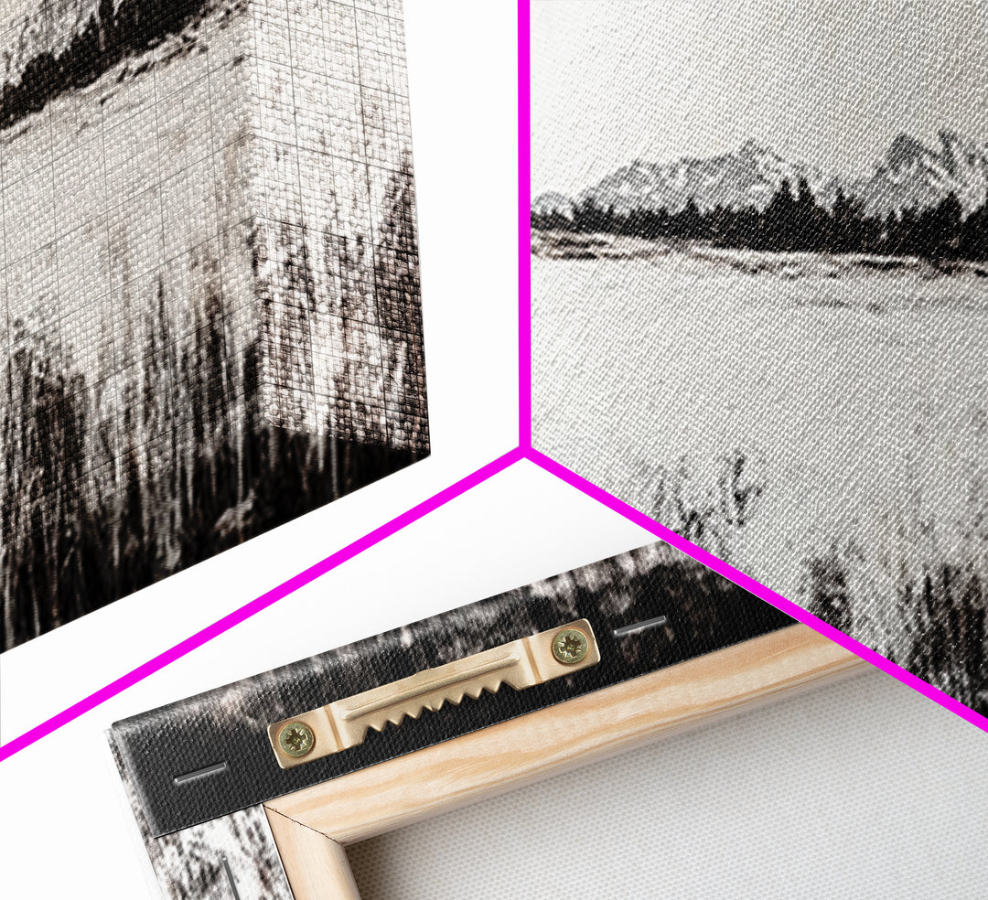 Bull and bear art, black and white painting, rustic wall art, farmhouse decor, extra wide art, framed canvas print, moody art, landscape painting