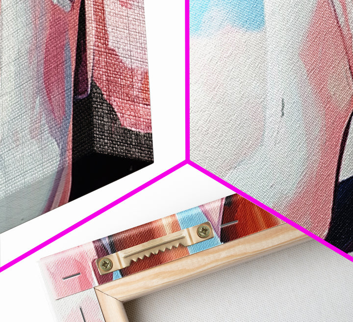 Cowgirl Boots, western art, black cowgirl painting, pink wall art, rustic decor, minimalist art, light pink wall art, canvas print