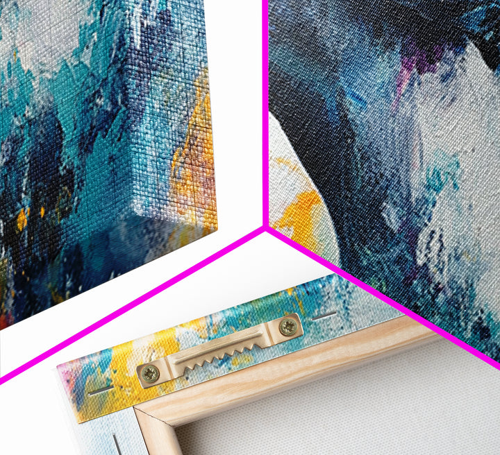 Horse Wall Art, Framed Canvas Print, Extra Wide Art, Blue and Green Wall Art, Moody Art, Rustic Decor, Panoramic Art, Farmhouse Art, Gift Idea for Him