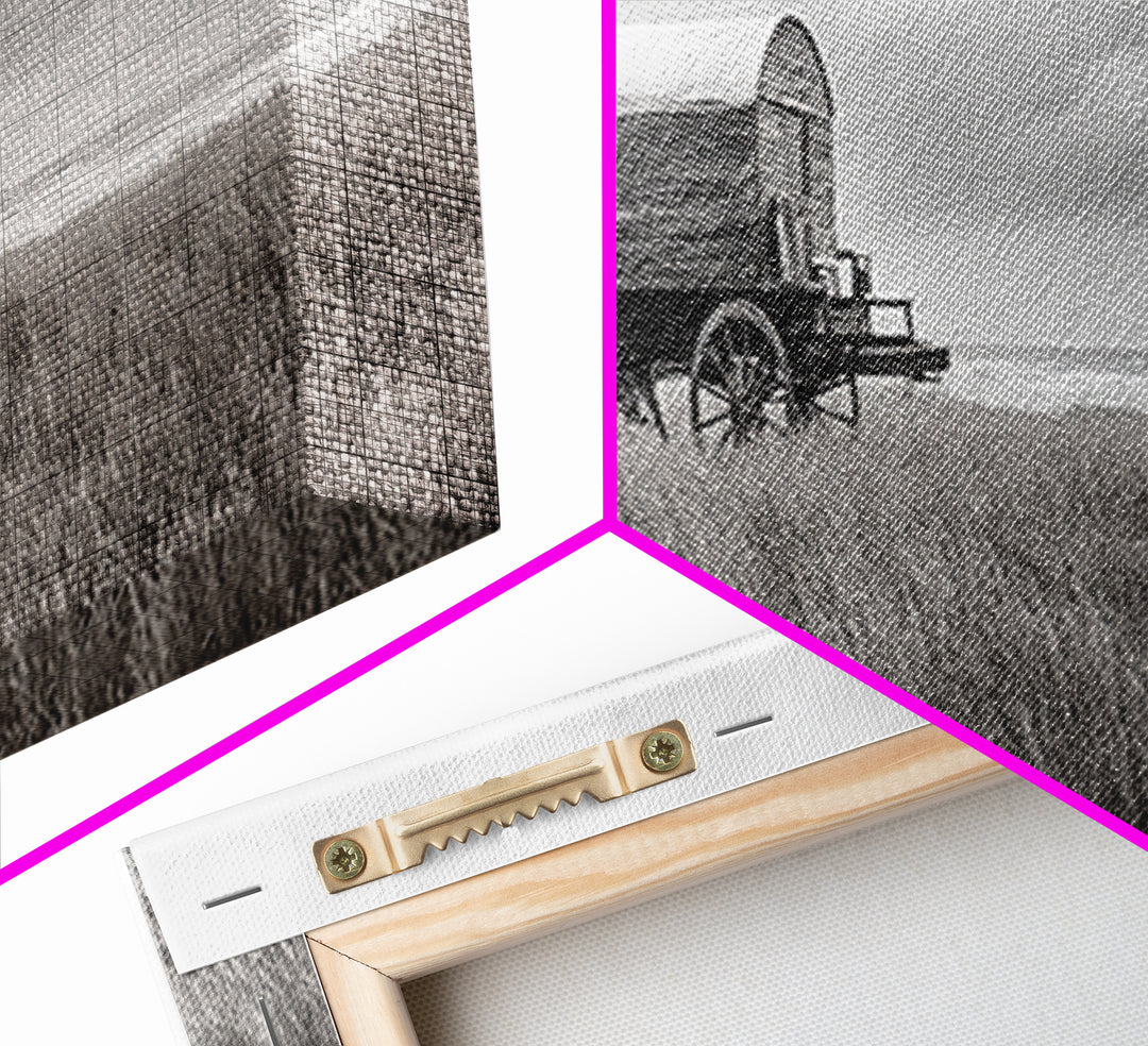 Coastal Wagon, Wabi Sabi Art, Canvas Print, Coastal Landscape Art, Rustic Wall Art, Extra Wide Art, Moody Art, Above Couch Art