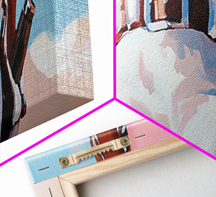 Cowgirl Painting, black cowgirl painting, western wall art, coastal cowgirl wall art, rustic decor, vibrant art, framed canvas print