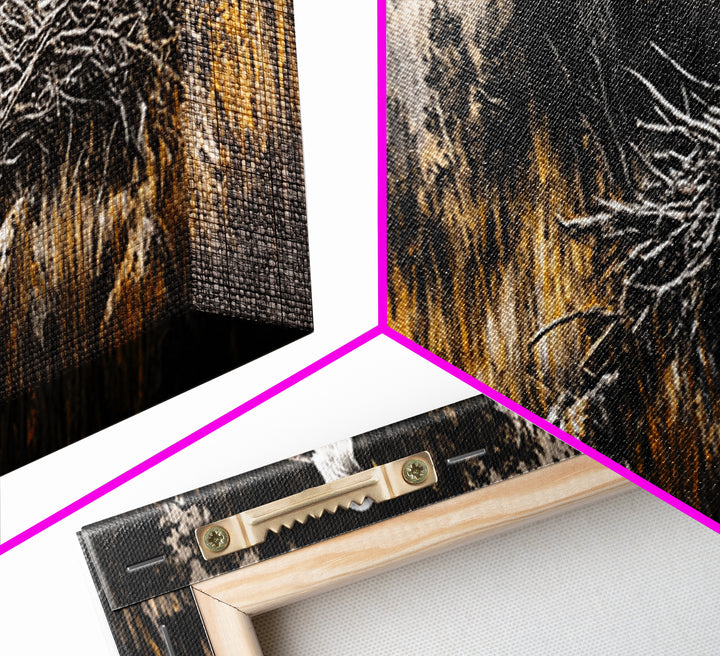 Bald Eagle, wildlife art, eagle painting, southwest wall art, rustic decor, panoramic painting, moody art, framed canvas print, above sofa art