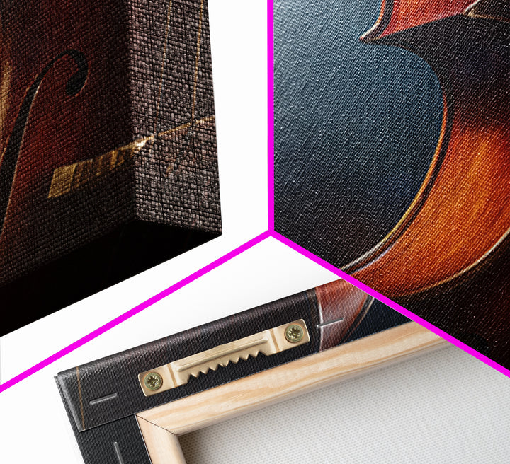 Cello Curve Closeup Framed Canvas Print, Recording Studio Art, Music Wall Art, Studio Decor, Fine Art, Analog, Musician Posters, RSA-1x1-44