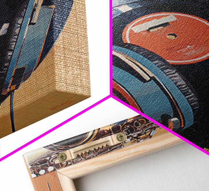 Headphones Resting on a Vinyl Record Canvas Print, Recording Studio Art, Headphones Poster, Studio Decor, Fine Art, Analog, RSA-1x1-5
