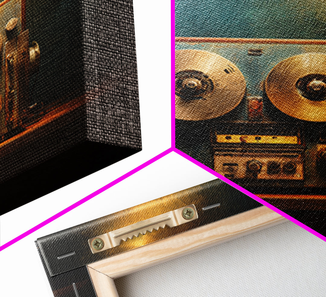 Reel to Reel Tape Machine Canvas Print, Recording Studio Art, Youtube Studio Decor, Studio Decor, Analog, Neutral Decor, RSA-1x1-50