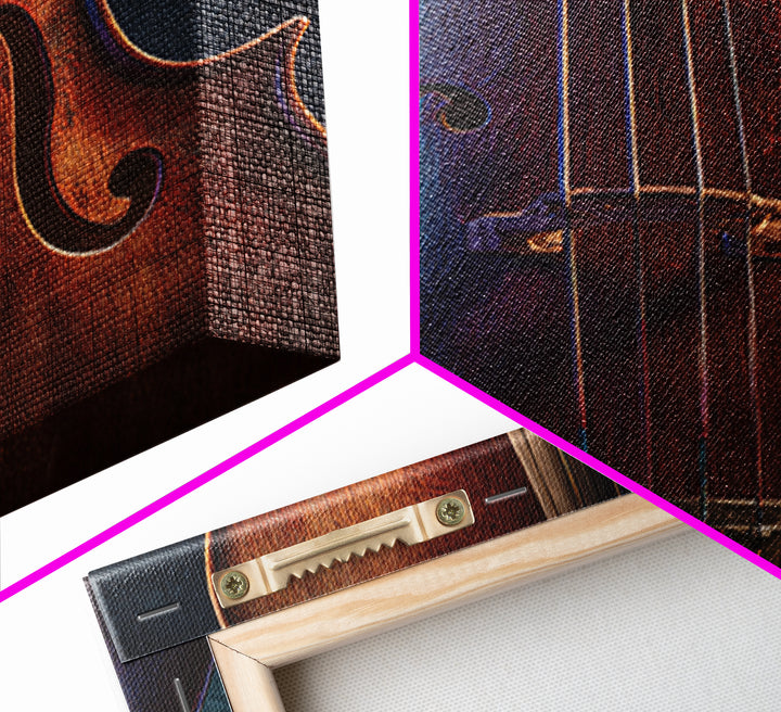 Cello Curve Closeup Framed Canvas Print, Recording Studio Art, Headphones Poster, Studio Decor, Analog, Fine Art Print, RSA-1x1-68