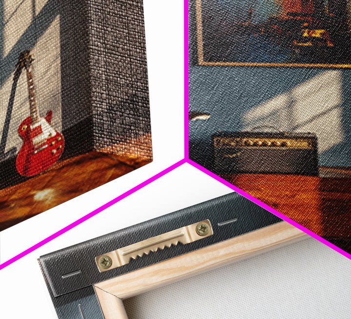 Electric Guitar Beside a Studio Amp Canvas Print, Recording Studio Art, Downloadable Print, Studio Decor, Fine Art, Analog, RSA-1x1-76