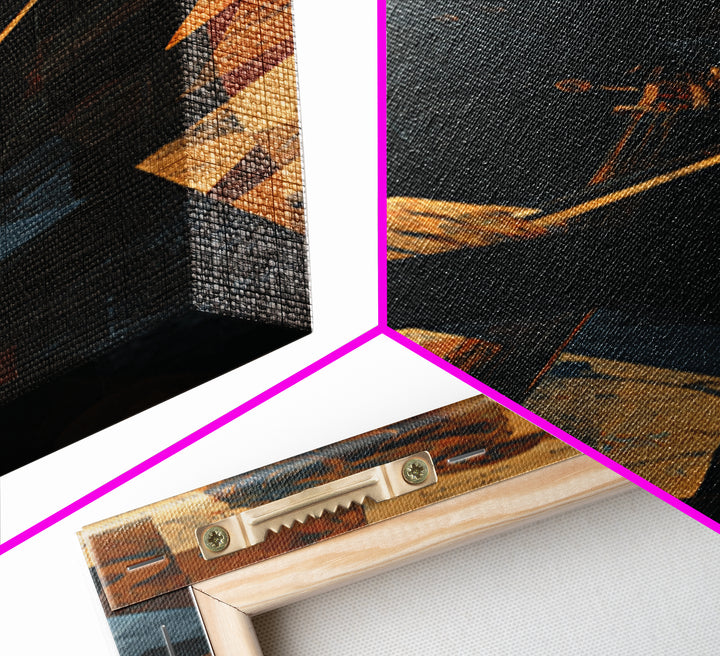 Conductor Baton and Sheet Shapes Without Text Framed Canvas Print, Recording Studio Art, Dtf Print, Studio Decor, Abstract Art, RSA-1x3-30