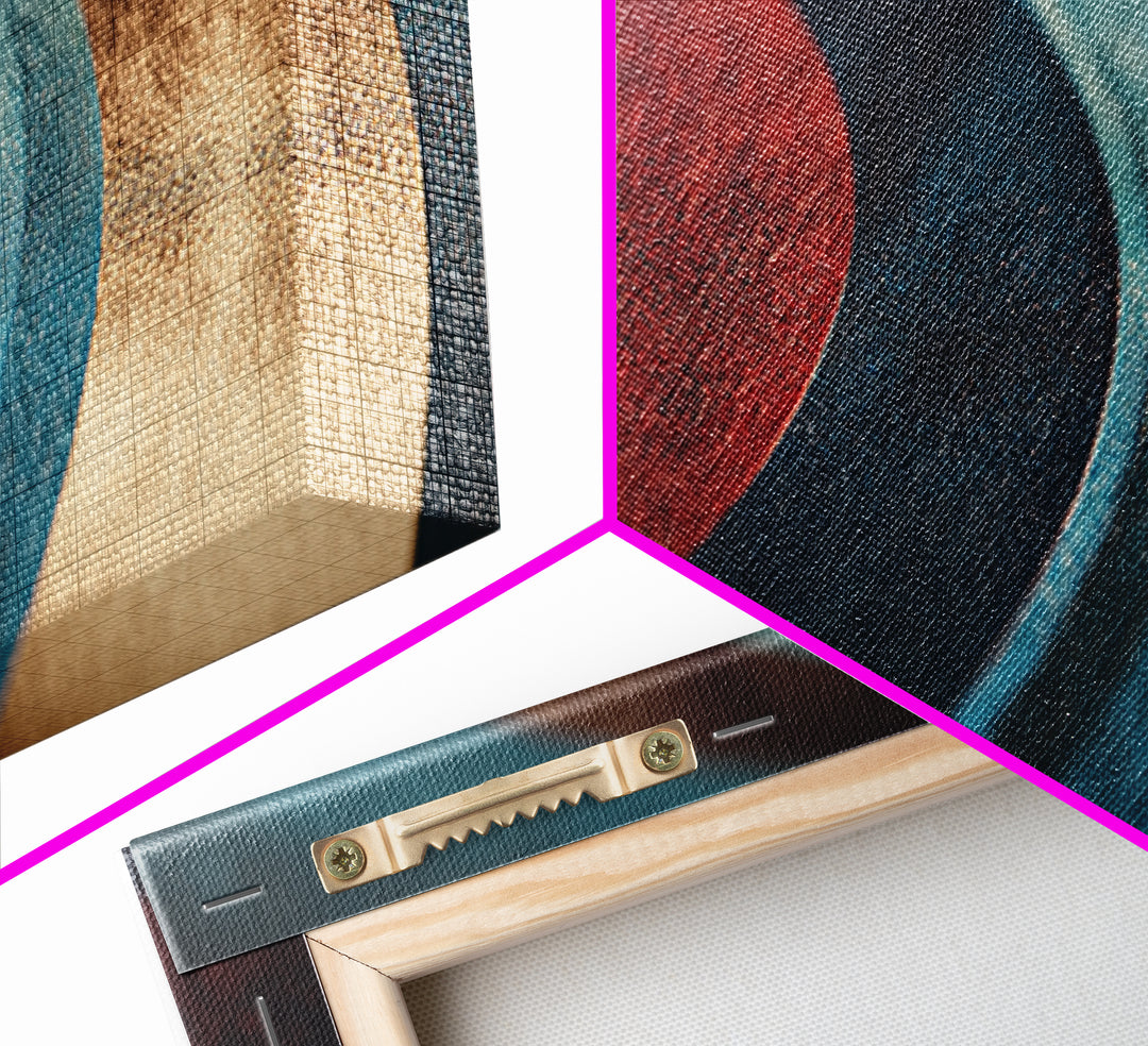 Vinyl Groove Closeup as Circular Abstract Framed Canvas Print, Recording Studio Art, Fine Art Print, Studio Decor, Abstract Art, RSA-2x1-10